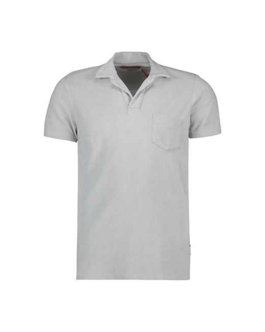 Terry cotton polo shirt solid color di Orlebar Brown in Gray da Uomo