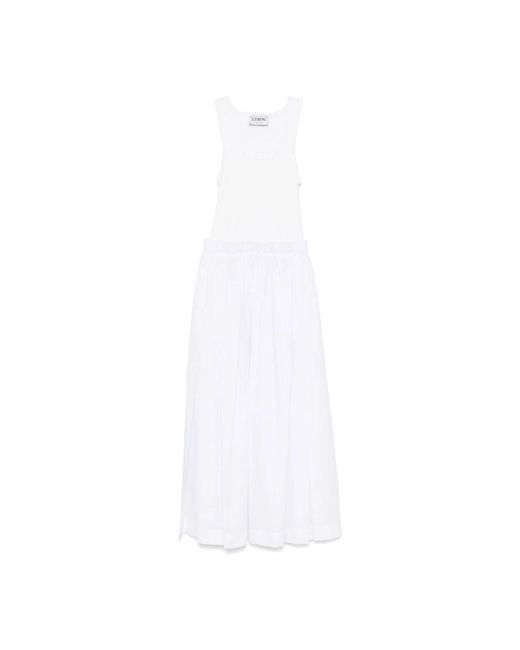 Iceberg White Weiße baumwollkleid zwei-in-eins design
