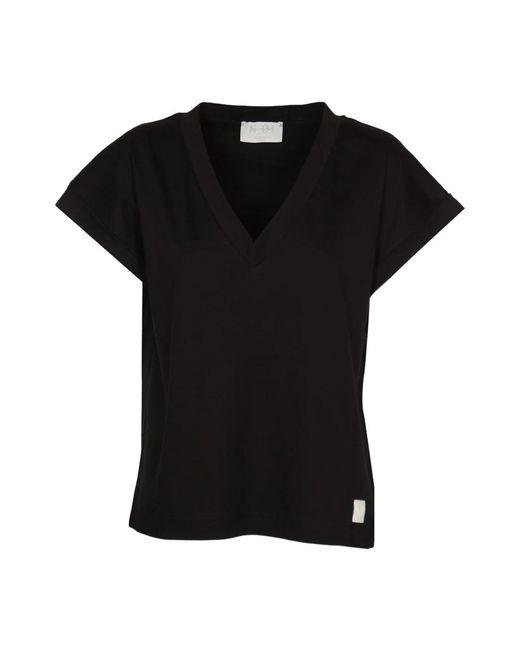 Camiseta negra oversize con cuello en v Daniele Fiesoli de color Black