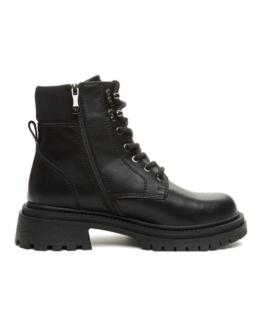 Keddo Black Lace-Up Boots