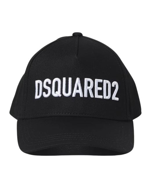 DSquared² Embossed Logo Visor Hat in het Black