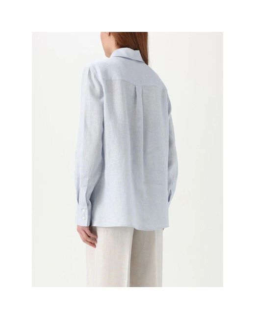 Lardini Blue Blaue Button-Up Bluse, Raffiniertes Design