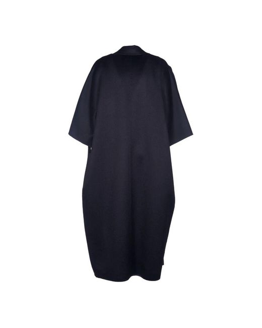 Max Mara Blue Schwarzer wollmantel cape style