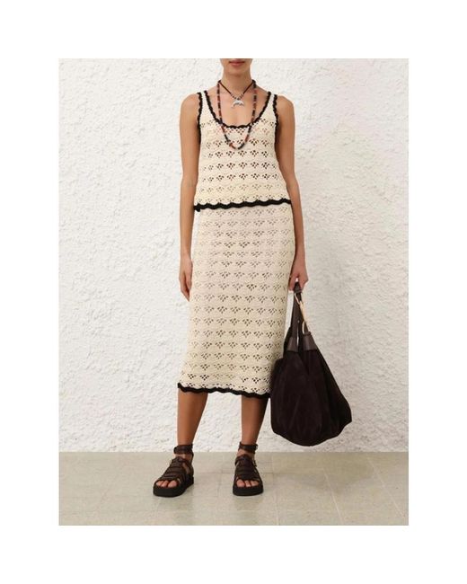 Zimmermann Natural Midi Skirts