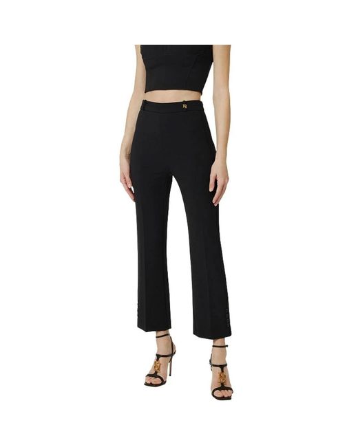 Elisabetta Franchi Black Wide Trousers