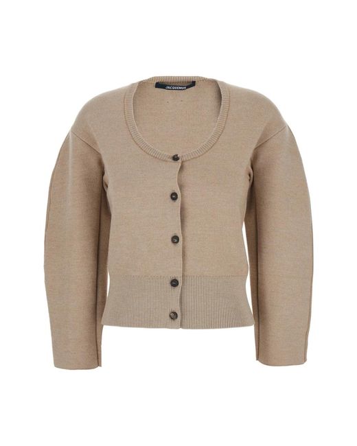 Jacquemus Truien & Vesten ,Wol Doppio Cardigan in het Brown