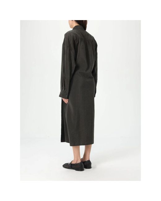 Lemaire Black Kaffee-Getöntes Elegantes Midi-Kleid