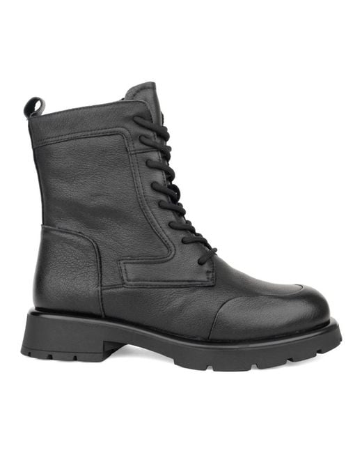 Linda Baumann Black Lace-Up Boots