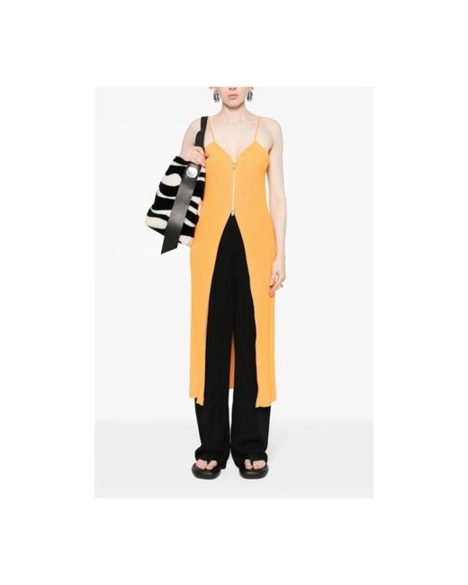 Jil Sander Yellow Go reißverschluss kleid