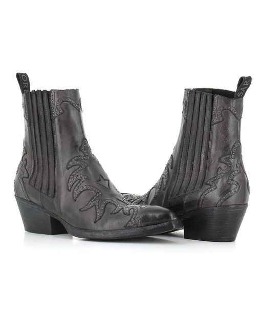 Sartore Gray Cowboy & Biker Boots