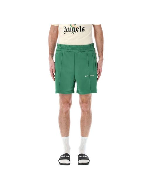 Palm Angels Logo track shorts in Green für Herren