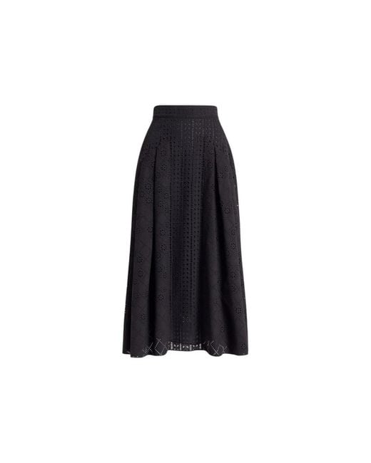 Alberta Ferretti Black Midi Skirts