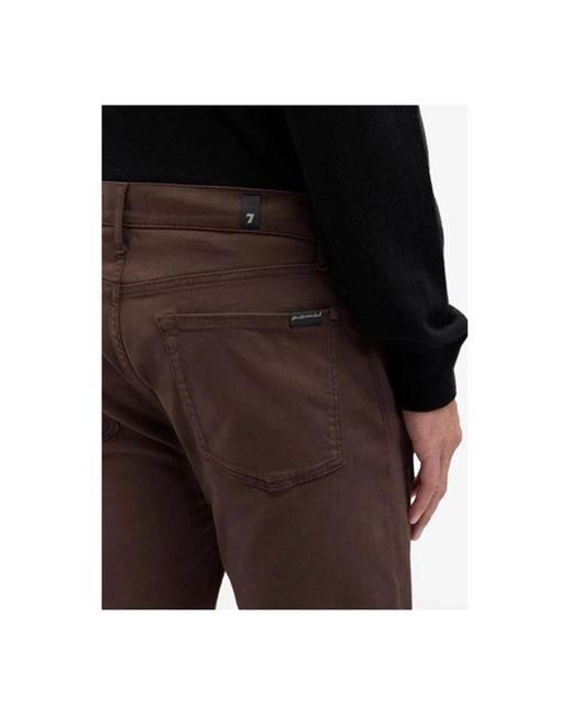 7 For All Mankind Brown Slim Fit Jeans for men