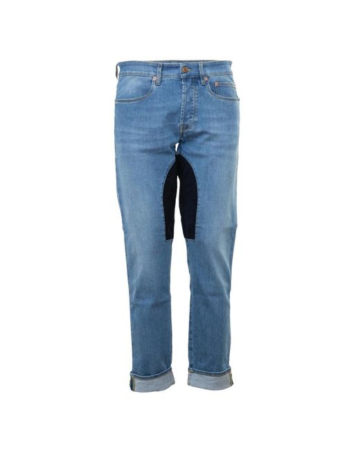 Siviglia Slim-fit alcantara patched denim jeans in Blue für Herren