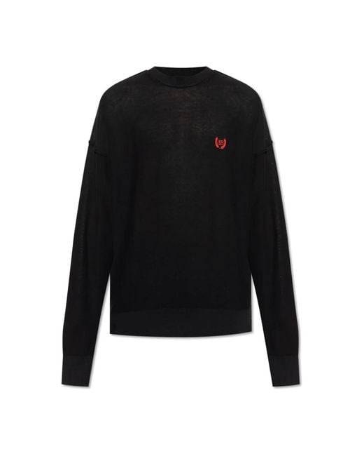 Balenciaga Black Round-Neck Knitwear for men