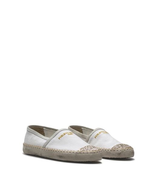 Philippe Model Schoenen ,Wit ,Suède Marseille Low Glitter Slip-On Schoenen in het Gray