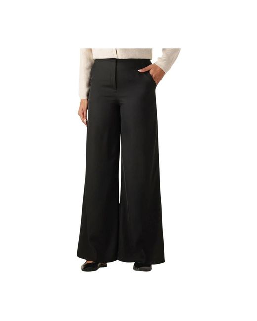 Moss Copenhagen Black Elegante Schwarze High-Waist Hose