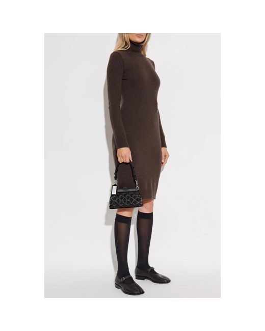 MM6 by Maison Margiela Brown Knitted Dresses