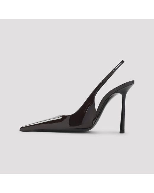 Saint Laurent Donkerbruine Kalfleren Pumps in het Metallic
