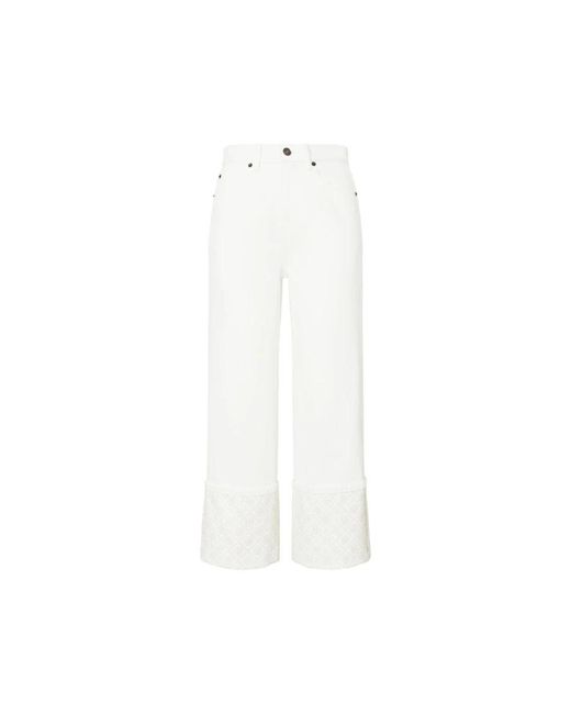 Tory Burch White Cropped Jeans