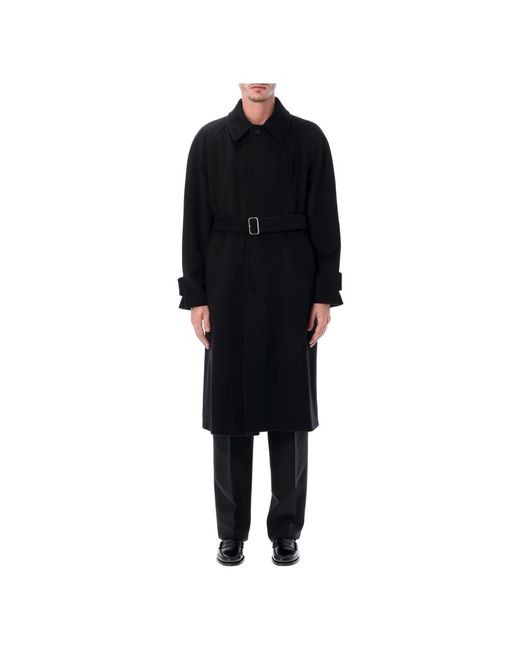 Belted Coats Ferragamo de hombre de color Black