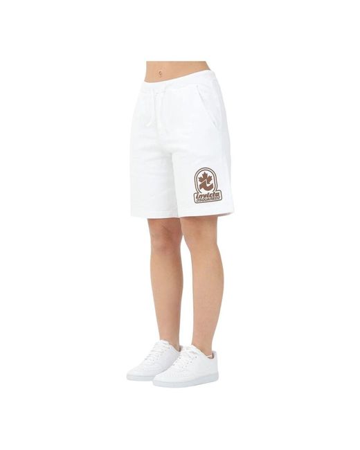 DSquared² White Weiße Sportliche Logo-Print-Shorts