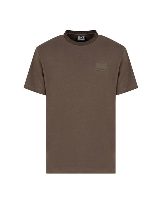 EA7 Tops ,Bruin ,Katoen T-Shirt Met Korte Mouwen in het Brown voor heren