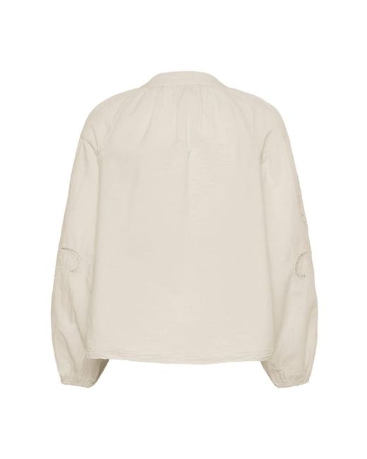 Blouses Cream de color White