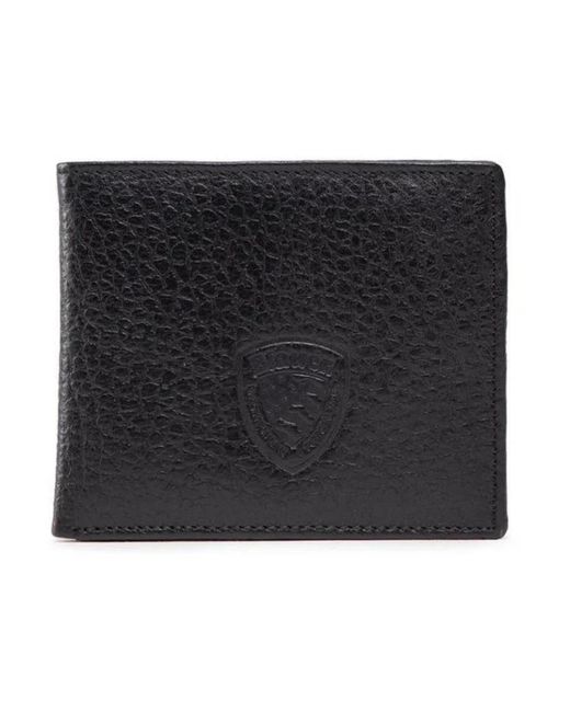 Blauer Accessoires ,Zwart ,Leer Hammered Logo Portemonnee in het Black voor heren