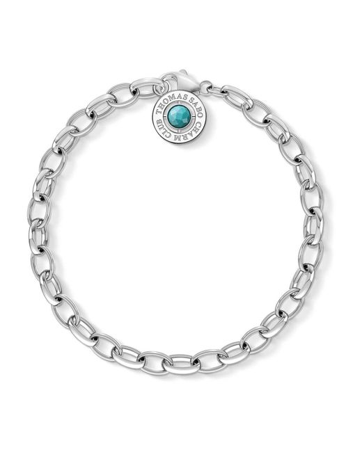 Bracciale charm turchese pietre d'imitazione di Thomas Sabo in Metallic
