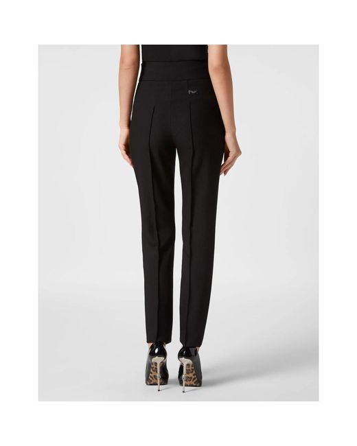 Philipp Plein Black Crepe Basic Zigarettenhose