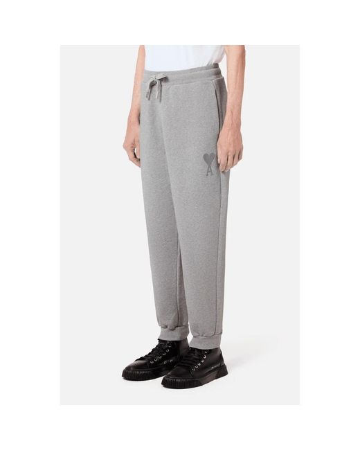 Trousers > sweatpants AMI pour homme en coloris Gray