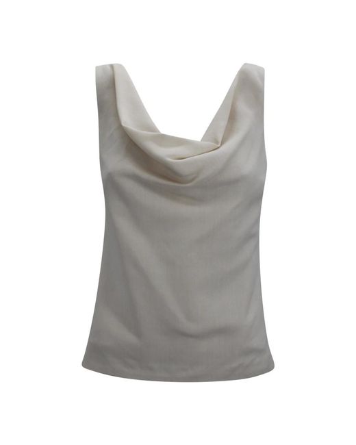 Brunello Cucinelli Gray Sleeveless Tops