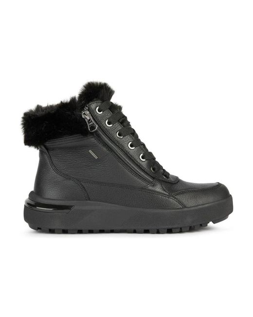 Geox Black Lace-Up Boots
