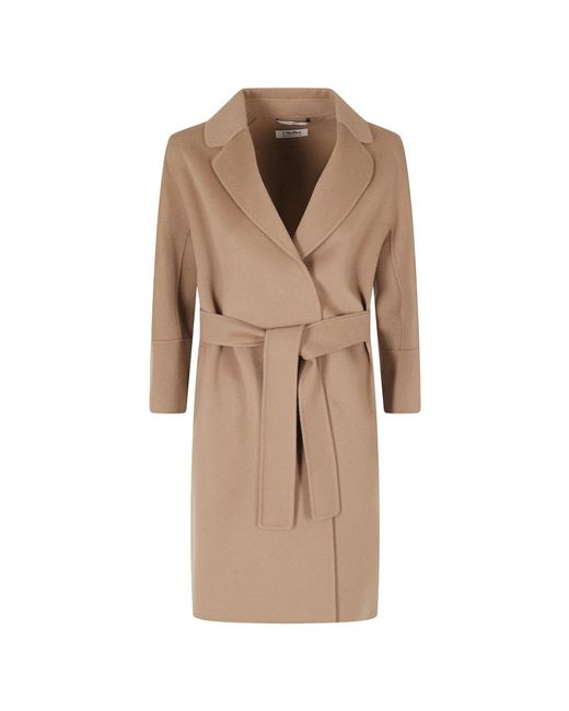 Max Mara Belted Coats in het Natural