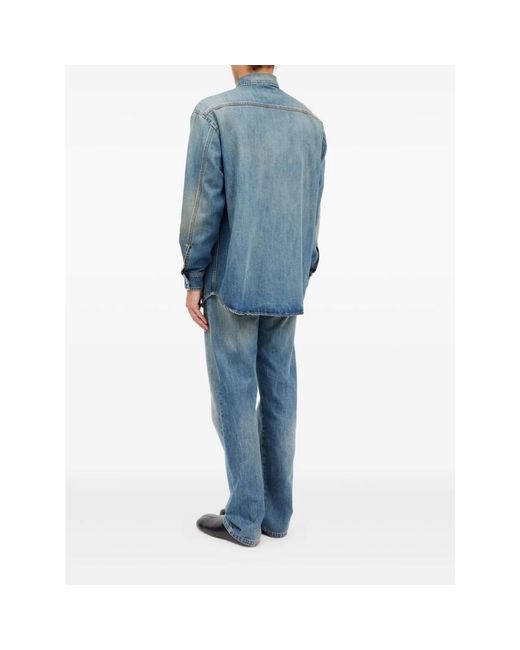 MM6 by Maison Margiela Blue Denim Shirts for men