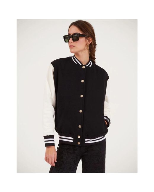 LaDoubleJ Embroidered Sisterhood Varsity Bomber in het Black