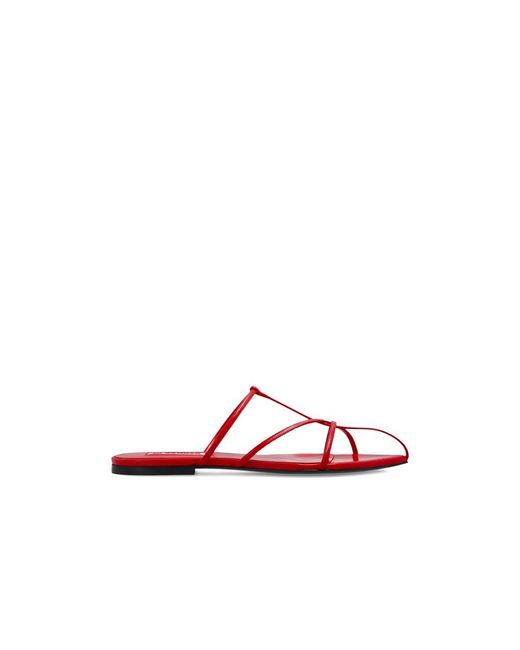 Jil Sander Leren Muiltjes in het Red