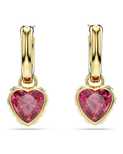Pendientes chroma, corazón Swarovski de color Pink
