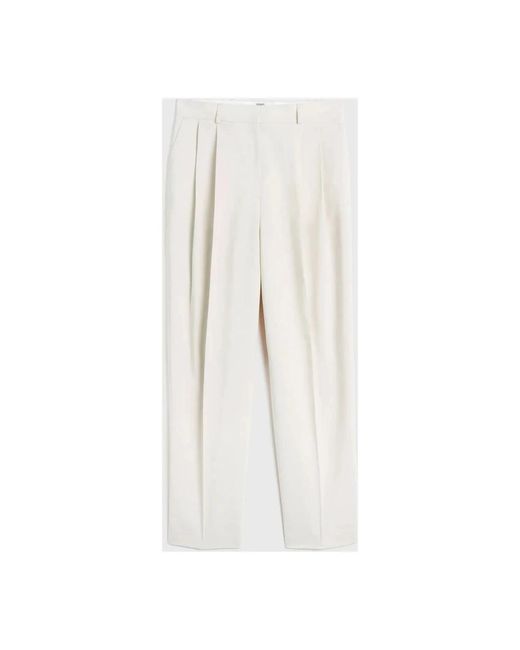 Totême  White Weiße Doppelfaltige Maßgeschneiderte Hose