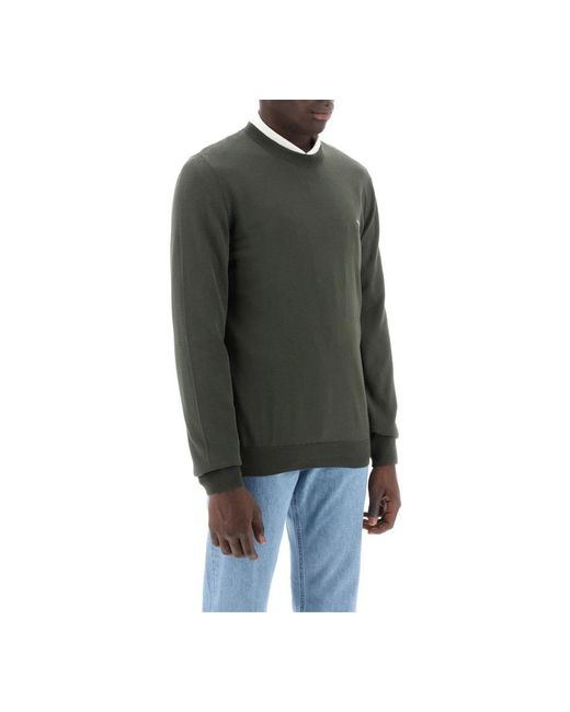 A.P.C. Green Round-Neck Knitwear for men