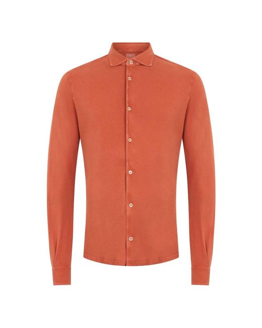 Fedeli Orange Casual Shirts for men