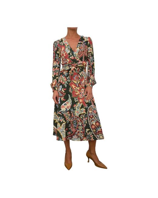 Etro Kleedjes ,Veelkleurig ,Polyester Mrw Midi Jurk in het Brown