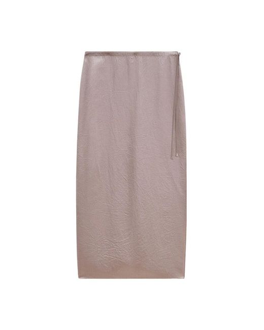 Filippa K Brown R satinrock mit seitenschlitz