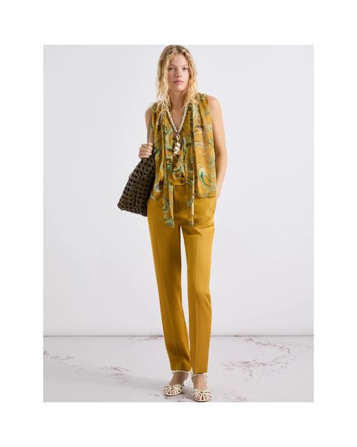 Marella Metallic Sleeveless Tops