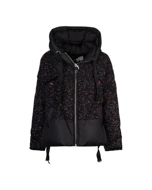 Khrisjoy Jassen ,Zwart ,Tweed Zwarte Tweed Puffer Jacket in het Black