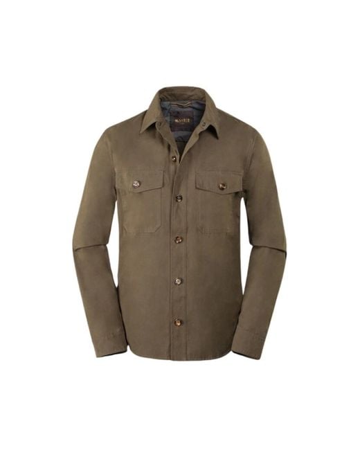 Moorer Jassen ,Groen ,Katoen Shirt Jacket in het Brown voor heren