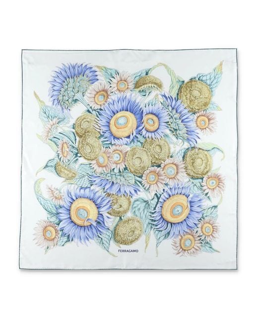 Ferragamo Blue Silk Scarves