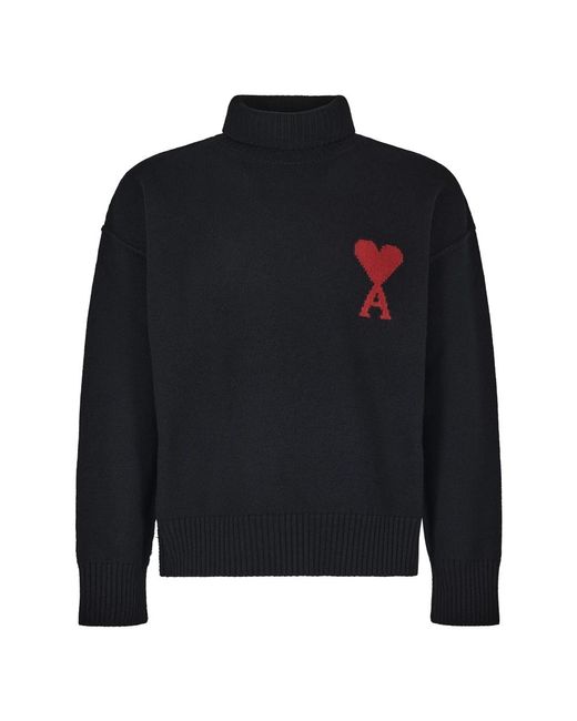 AMI Truien & Vesten ,Zwart ,Vilten Sweaters in het Black voor heren