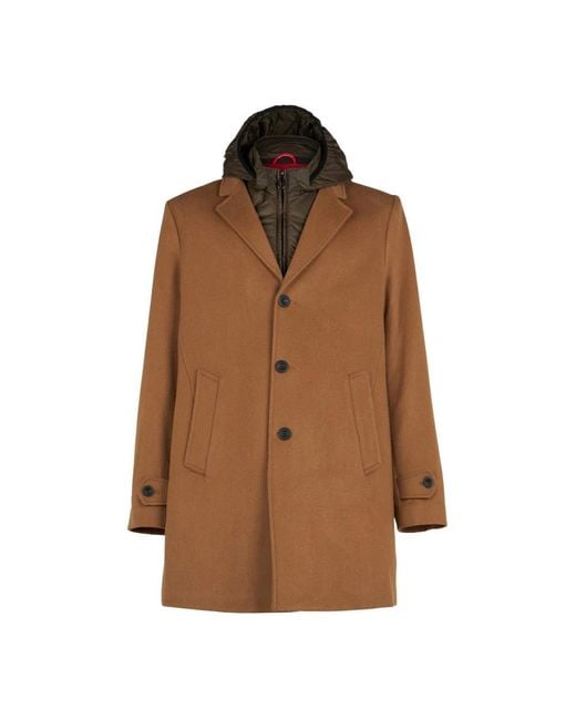 Paltò Brown Single-Breasted Coats for men